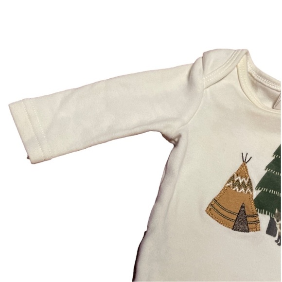 Newborn Starting Out 2-piece green & cream matching pant & shirt set - Picture 4 of 10